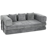 HOMCOM 81" Boneless Couch, 5-in-1 Convertible Sofa Bed with 29.5" Deep Seat, High-Density Foam, No Assembly, Grey