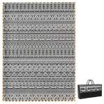 Outsunny Outdoor Rug Carpet with USB Lights Reversible Patio Rug with Carry Bag for Camping 12' x 9'