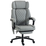 HOMCOM Massage Office Chair with Heat, 400lbs Heavy Duty Desk Chair with Adjustable Headrest, Reclining, Footrest, Light Gray