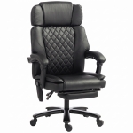 HOMCOM Massage Office Chair with Heat, 400lbs Heavy Duty Desk Chair with Adjustable Headrest, Reclining, Footrest, Black