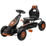 Aosom Kids Pedal Go Kart Ride-on Toy with Ergonomic Comfort, Pedal Car with Tough, Wear-Resistant Tread for Ages 5-12, Orange
