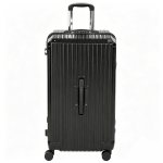 HOMCOM 28-Inch Checked Luggage, Hardside Suitcase with Cup Holder, Corner Protection, Double Spinner Wheels, TSA Lock, Black