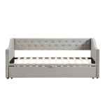 Practical Twin Upholstered Daybed with Pop-Up Trundle, Perfect Sofa Bed for Guest Rooms and Kids Rooms, 82" L x 81.5" W x 33" H, Gray