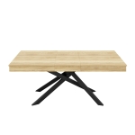 Modern Extendable Dining Table with Metal Cross Legs, Expandable Kitchen Table for Kitchen, 71'' L x 31.5'' W x 30'' H, Oak