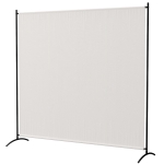 Outsunny Outdoor Privacy Screen, 5.9FT Tall Room Divider with UPF30+ Protection, Freestanding Privacy Panel, Beige