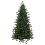 HOMCOM 7ft Artificial Christmas Tree Full Hinged Xmas Tree Metal Base, Green