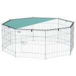 PawHut Foldable Pet Playpen with Top Cover, Portable Heavy Duty Dog Pen for Dogs, Cats, Chickens, Rabbits