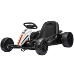 Qaba 24V Electric Drift Go Kart for Kids with Dual Motors, Soft Start, PU Wheels, 7.5MPH High Speed, for Ages 6+, White
