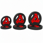 Soozier 88 lbs Weight Plates Set, 6-Piece Sand-Filled Standard Plates with Handles and 1" Centre Hole, Black and Red