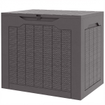 Outsunny 30 Gallon Deck Box, Resin Outdoor Storage Box with Handles, Waterproof and UV Resistant Storage Container