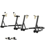HOMCOM Motorcycle Stand Set, 850 lbs Capacity Front & Rear Combo Wheel Paddock Stand Lift for Dirt Bikes, Black