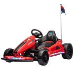 Qaba 24V Electric Drift Go Kart for Kids with Dual Motors, Soft Start, PU Wheels, 7.5MPH High Speed, for Ages 6-14, Red