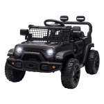 Qaba 12V Electric Car for Kids with Remote, Dual Motors, Rear Suspension, Soft Start, Music, Lights for 3-8 Years, Black