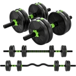 Soozier Adjustable Dumbbell Set, 4 in 1 Weights Dumbbells Set for Home Gym, 33lb Free Weights with Connector and Non-Slip Grip