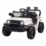 Qaba 12V Electric Car for Kids with Remote, Dual Motors, Rear Suspension, Soft Start, Music, Lights for 3-8 Years, White