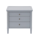 Modern Farmhouse Nightstand with 3 Storage Drawers, Wooden Bedside End Table with Tapered Legs, 23.5'' L x 15.5'' W x 24.5'' H, Gray