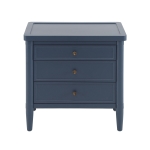 Modern Farmhouse Nightstand with 3 Storage Drawers, Wooden Bedside End Table with Tapered Legs, 23.5'' L x 15.5'' W x 24.5'' H, Blue