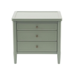 Modern Farmhouse Nightstand with 3 Storage Drawers, Wooden Bedside End Table with Tapered Legs, 23.5'' L x 15.5'' W x 24.5'' H, Green