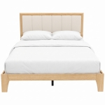 HOMCOM Full Bed Frame with Headboard Full Size Platform Bed Frame with Wooden Slats No Box Spring Needed Easy Assembly Oak