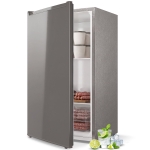 HOMCOM Compact Upright Freezer, 2.1 Cubic Feet Mini Freezer with Reversible Door, 2 Shelves, Adjustable Temperature, Grey