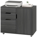 HOMCOM Filing Cabinet with File Drawer File Cabinet with Adjustable Shelf and 3 Drawers Black