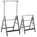 HOMCOM Set of 2 Adjustable Telescopic Builders Trestle, DIY Steel Work Bench Carpenter, Folding Saw Horse Tools Black