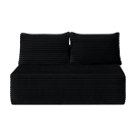 Cozy Cloud Sectional with Double Chaise and Deep Seat, Modern 2-Seater Couch with Plush Fabric and No Assembly, 57'' L x 35" W x 24" H, Black