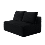 Elegant Chaise Lounge with Plush Velvet and Cup Holder, Chic Sofa with Flexible Matching and No Assembly, 57'' L x 39" W x 33" H, Black