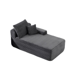 Modern 37.5-inch Right Chaise with Plush Grey Velvet, Chic Sectional Sofa with Flexible Matching for Living Room, 66'' L x 39" W x 33" H, Gray