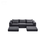 Snuggly Corduroy Sectional Sofa with 5 Pillows and Modular Design, Friendly Couch for Living Room and Bedroom, 100'' L x 35" W x 24" H, Grey