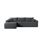 Velvet Fabric Sofa with L-Shaped Chaise and Side Pockets, Classic Couch for Living Room and Bedroom, 108'' L x 63" W x 23" H, Grey Left
