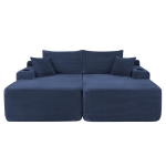 Bold Corduroy Sectional Sofa with Double Chaise and Deep Seat, Cheerful Couch for Modern Living Room and Bedroom, 69'' L x 61" W x 30" H, Blue
