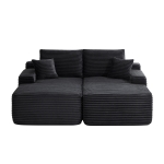 Cozy Modern Cloud Sectional with L-Shape Chaise and Deep Seat, Chic Plush 2-Seater Sofa with No Assembly, 75.5'' L x 66" W x 26" H, Black