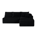 Versatile Corduroy Sectional Sofa with L-Shaped Chaise and Deep Seat, Minimalist Couch for Living Room and Bedroom, 96'' L x 66" W x 33" H, Black