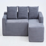 Modern Cloud Sectional with L-Shaped Chaise and Deep Seat, Cozy Modular Sofa with Corduroy and No Assembly, 96.5'' L x 60" W x 31" H, Grey