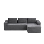L-Shape Sectional Couch with Right Chaise and Deep Seat, Modern Modular Sofa with Corduroy and No Assembly, 96.5'' L x 60" W x 31" H, Grey