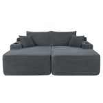 Robust Corduroy Sectional Sofa with Double Chaise and Deep Seat, Neat Couch for Modern Living Room and Bedroom, 69'' L x 61" W x 30" H, Grey