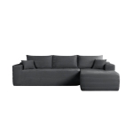 Cushioned Fabric Sofa with L-Shaped Chaise and Side Pockets, Practical Couch for Living Room and Bedroom, 108'' L x 63" W x 23" H, Grey Right