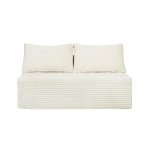 Cozy Modern Cloud Sectional with Double Chaise and Plush Fabric, Chic 2-Seater Couch with No Assembly Required, 57'' L x 35" W x 24" H, White