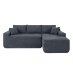 Modern Cloud Sectional with L-Shape Chaise and Deep Seat, Modular Sofa with Cotton-Linen Fabric and No Assembly, 85'' L x 53" W x 24" H, Black