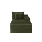 Silken Fabric Chaise Lounge with Cup Holder and Deep Seat, Clever Couch for Living Room and Bedroom, 66'' L x 39" W x 33" H, Green Right