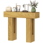 HOMCOM 42 Inch Console Table, Sofa Table Behind the Couch with Thickened Tabletop for Living Room, Hallway, Entrance, Oak