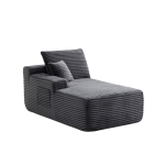 Modern 37.5-inch Left Chaise with Plush Grey Velvet, Chic Sectional Sofa with Flexible Matching for Living Room, 66'' L x 39" W x 33" H, Gray
