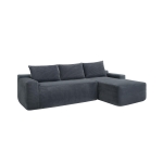 Plush Corduroy Sectional Sofa with L-Shaped Chaise and Deep Seat, Modern Couch for Living Room and Bedroom, 96.5'' L x 60" W x 31" H, Grey Right