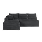 Modern Cloud Sectional with L-Shape Chaise and Cup Holder, Cozy Modular Sofa with Deep Seat and No Assembly, 96'' L x 66" W x 33" H, Grey