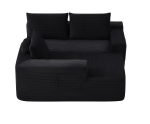 Modern Cloud Sectional with L-Shape Chaise and Deep Seat, Cozy Modular Sofa with Corduroy and No Assembly, 97'' L x 60" W x 31" H, Black