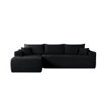 Tranquil Fabric Sofa with L-Shaped Chaise and Side Pockets, Crisp Couch for Living Room and Bedroom, 108'' L x 63" W x 23" H, Black Left