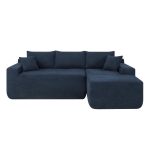 Modern Sectional with L-Shape Chaise and Deep Seat, Cozy Modular Sofa with Cotton-Linen Fabric and No Assembly, 85'' L x 53" W x 24" H, Blue