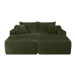 Downy Fabric Sectional Sofa with Double Chaise and Cup Holder, Useful Couch for Modern Living Room and Bedroom, 76'' L x 66" W x 26" H, Green