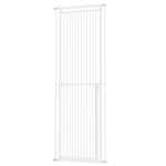 PawHut 44"-79" Extra Tall Pet Gate, Dog Gate with Two-Way Open, Narrow Bar Spacing, Pressure Mounted for Cats & Dogs, White